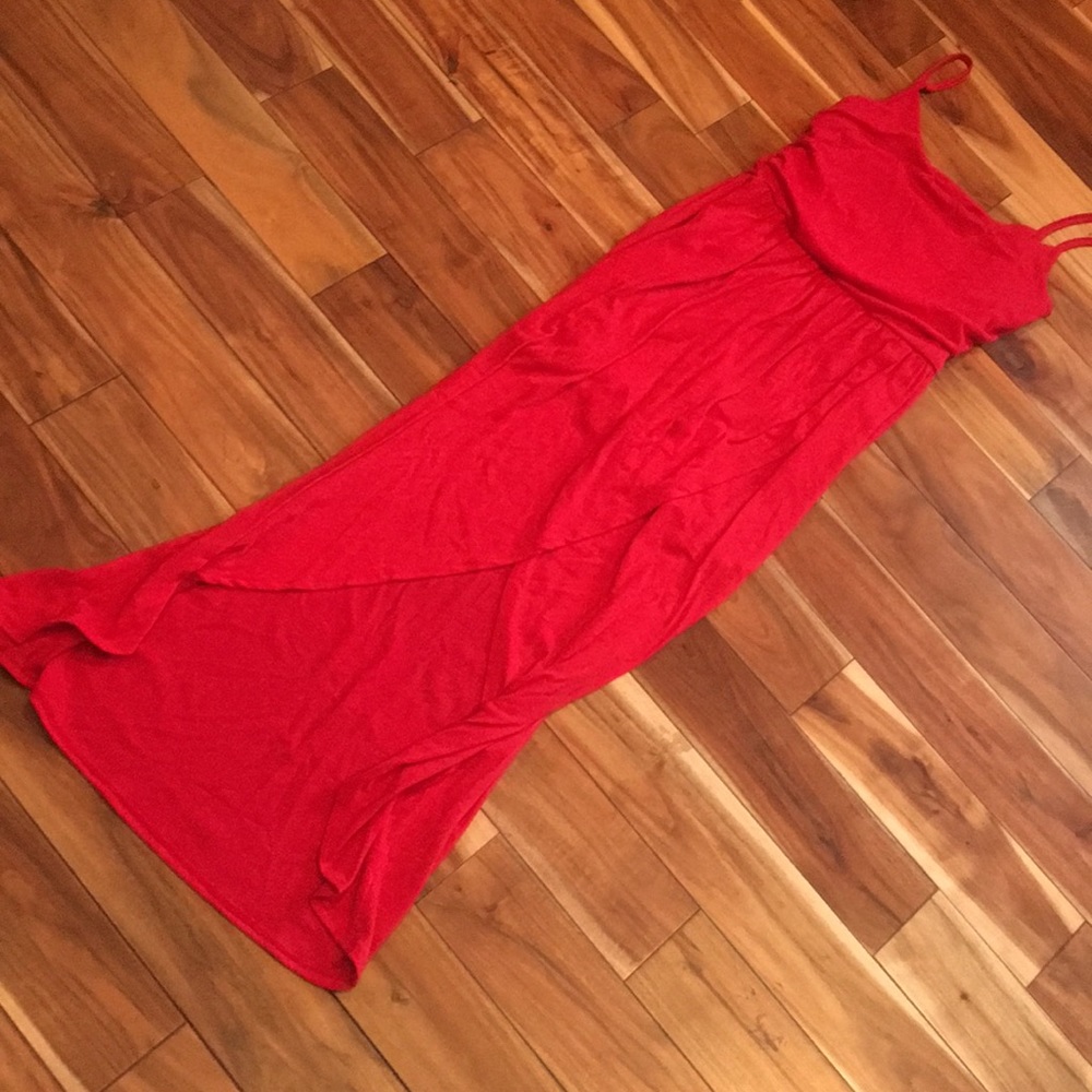Red maxi dress